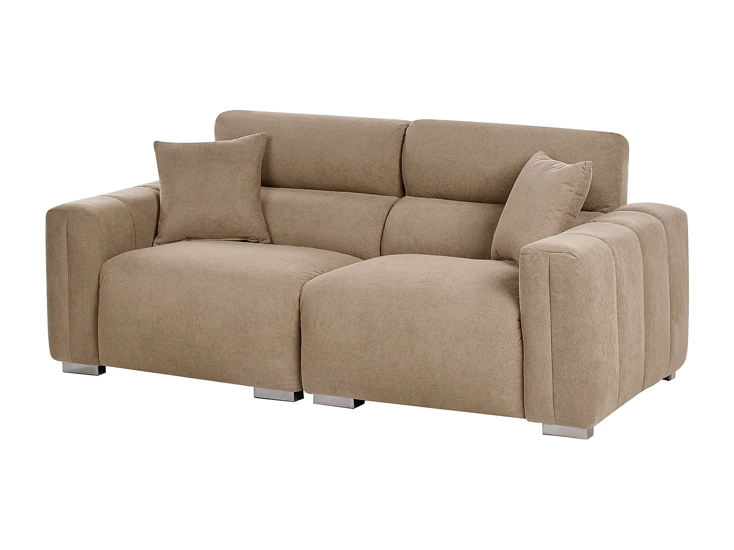Sofá FAUSKAN Tela Marrón claro 3 plazas