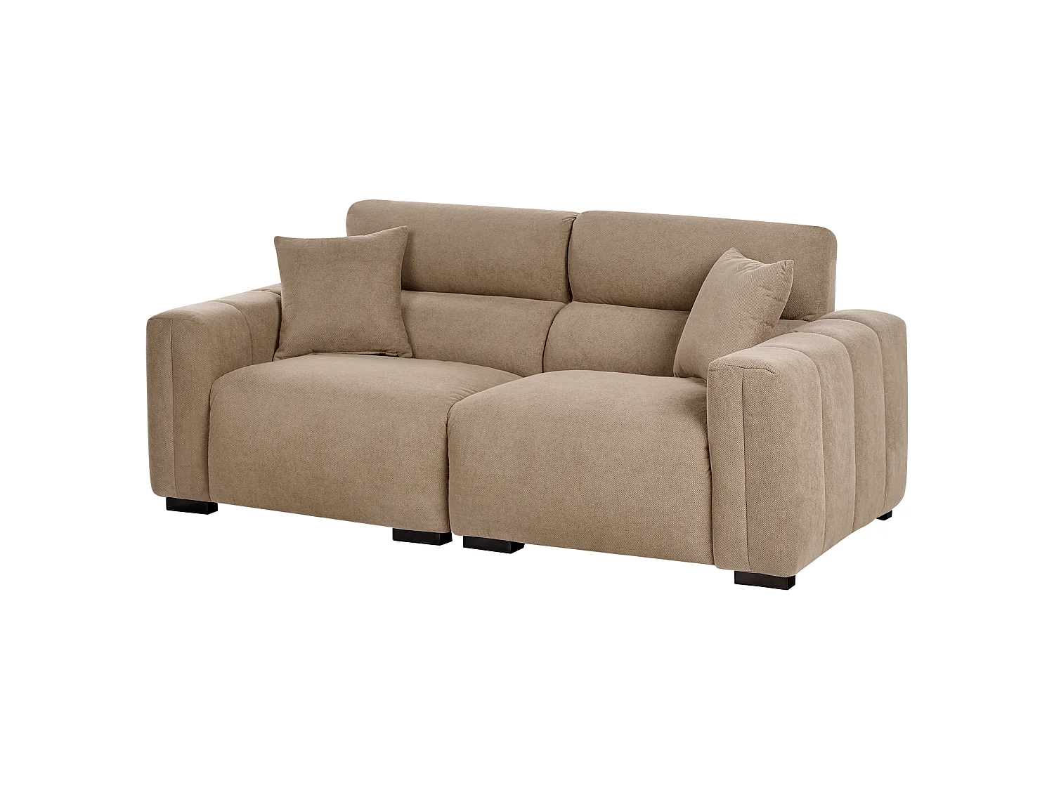 Sofa FAUSKAN Stoff Hellbraun 3-Sitzer