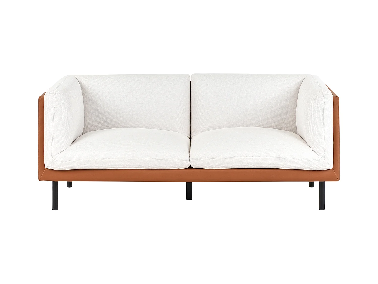 Canapé 2 places VORGOD Tissu Blanc cassé