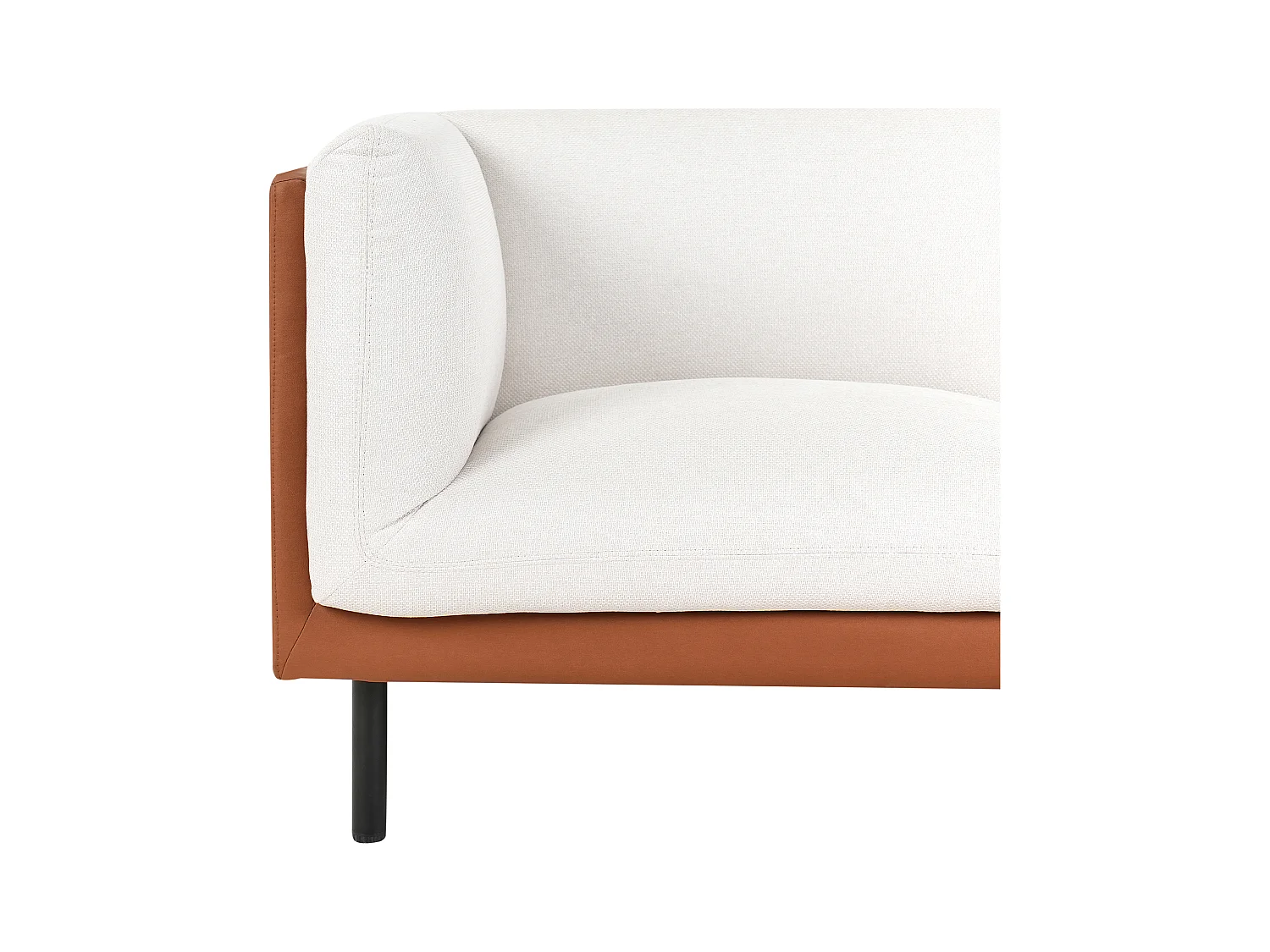 Canapé 2 places VORGOD Tissu Blanc cassé