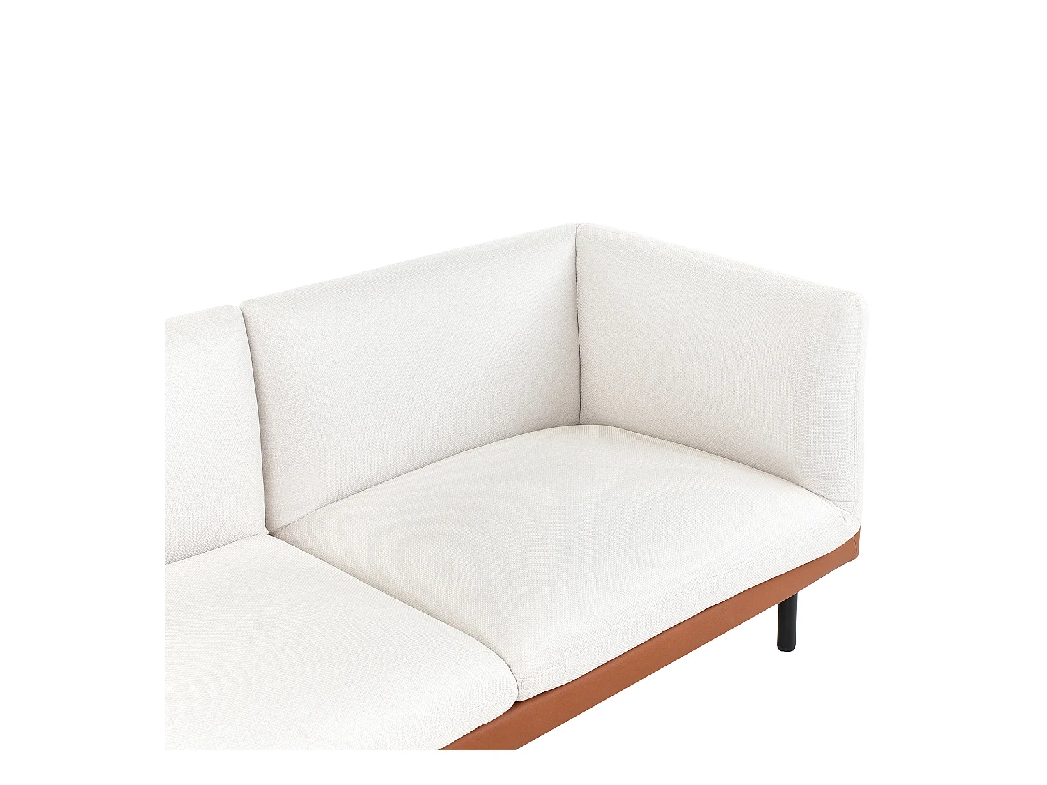 Canapé 2 places VORGOD Tissu Blanc cassé