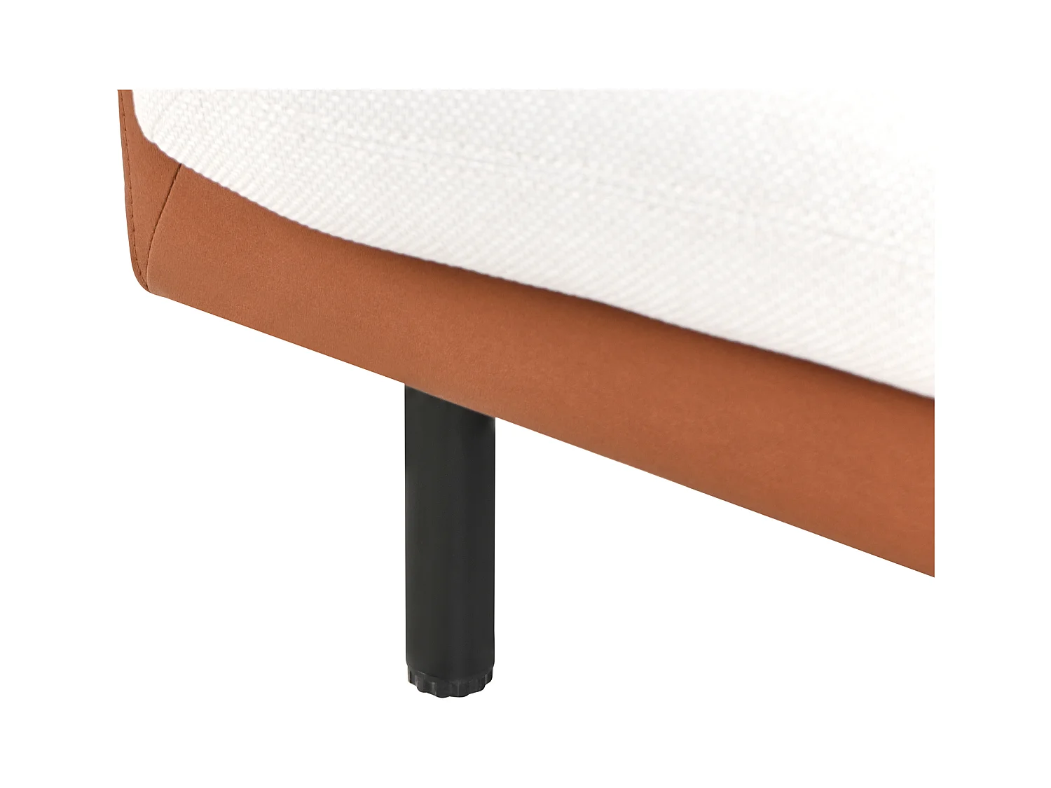 Canapé 2 places VORGOD Tissu Blanc cassé