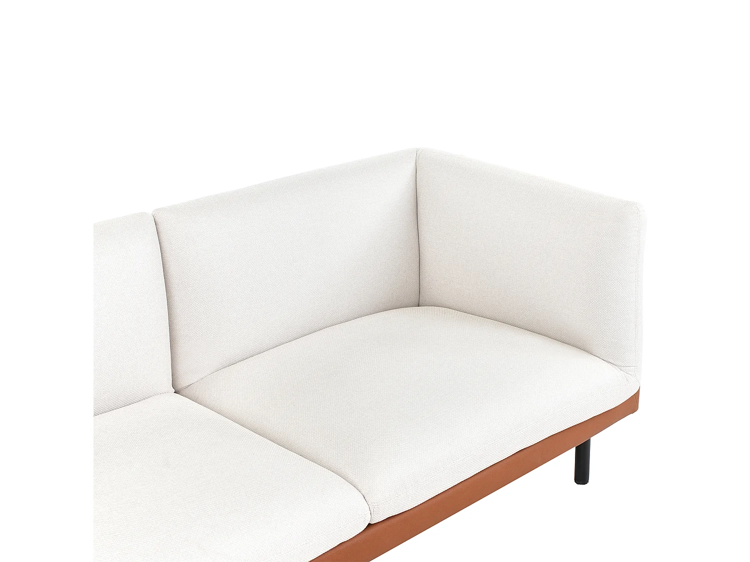 Canapé 2 places VORGOD Tissu Blanc cassé