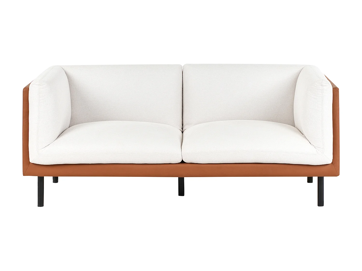 Canapé 2 places VORGOD Tissu Blanc cassé