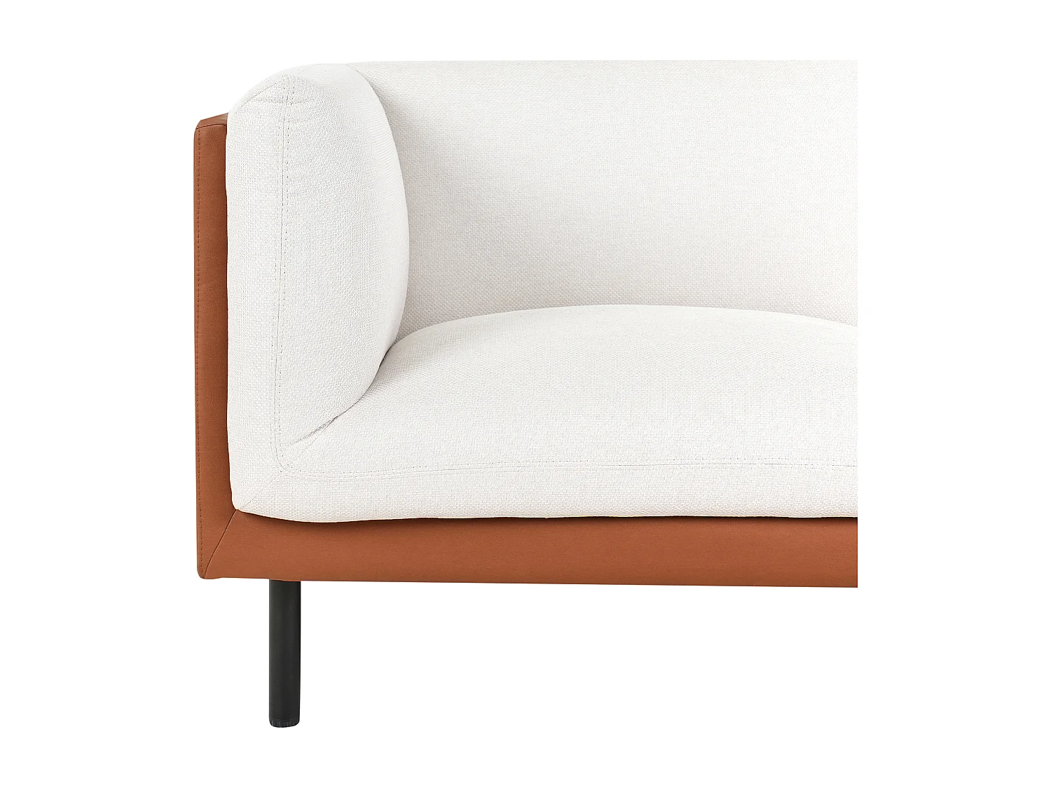 Canapé 2 places VORGOD Tissu Blanc cassé