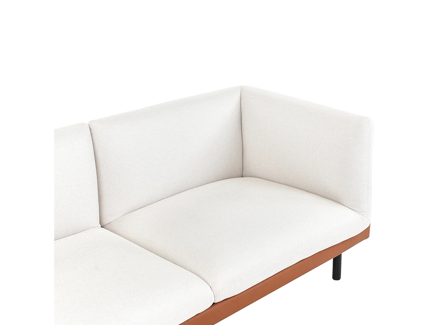 Canapé 2 places VORGOD Tissu Blanc cassé