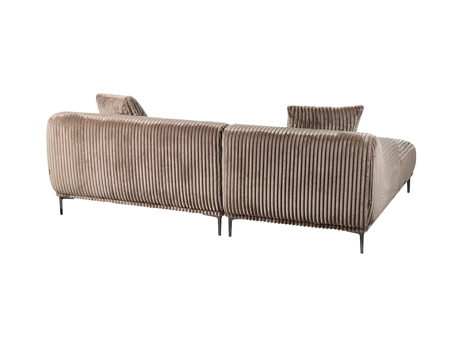 Canapé d'Angle à gauche en Velours Côtelé 3 Places Marron Clair Stenum