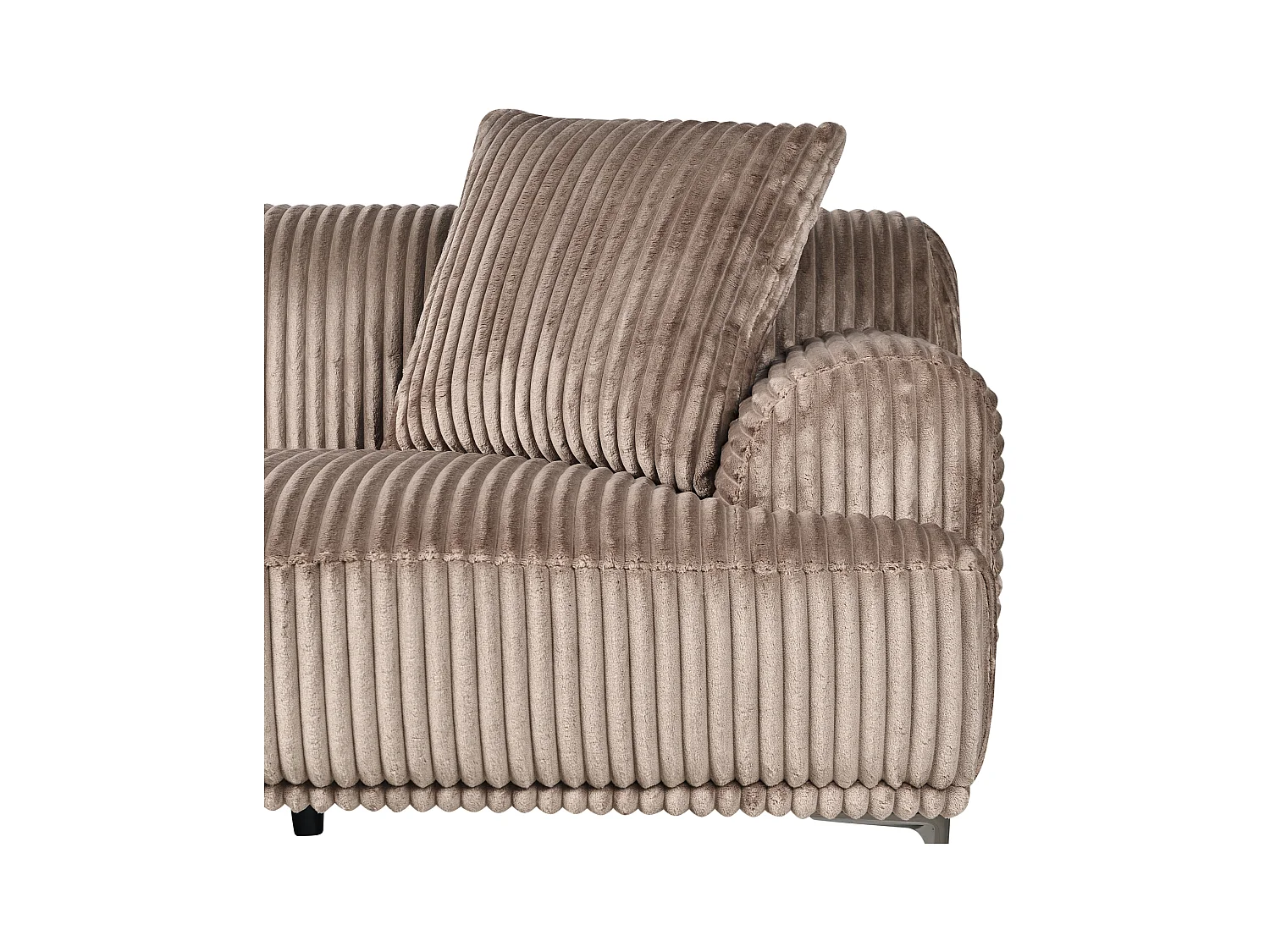 Canapé d'Angle à gauche en Velours Côtelé 3 Places Marron Clair Stenum