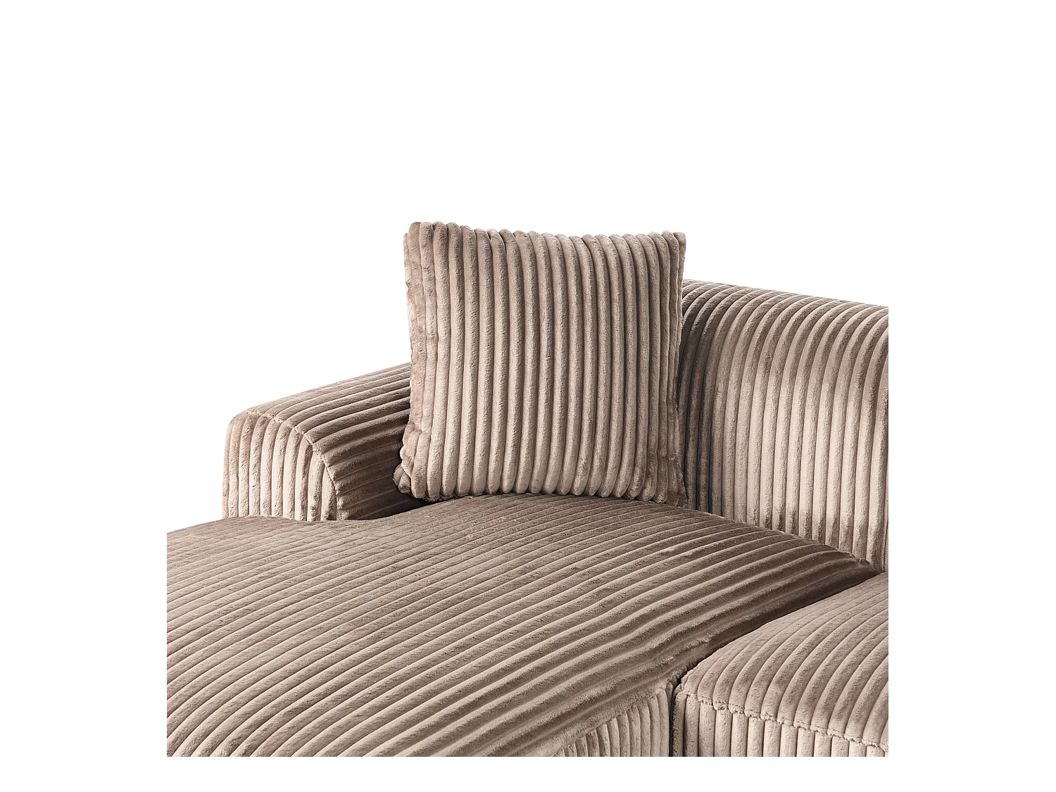 Canapé d'Angle à gauche en Velours Côtelé 3 Places Marron Clair Stenum