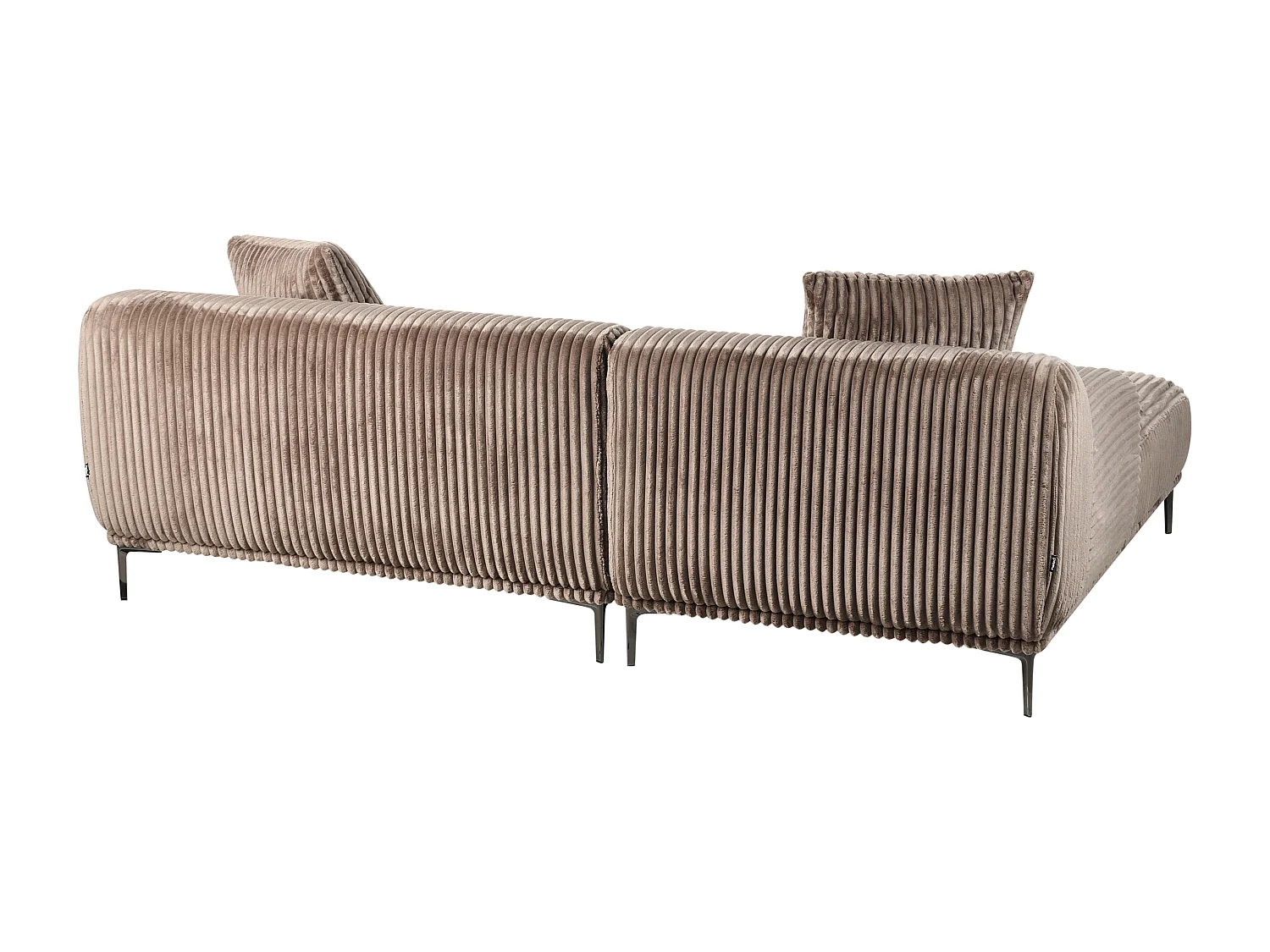 Ecksofa STENUM Cord Hellbraun rechtsseitig