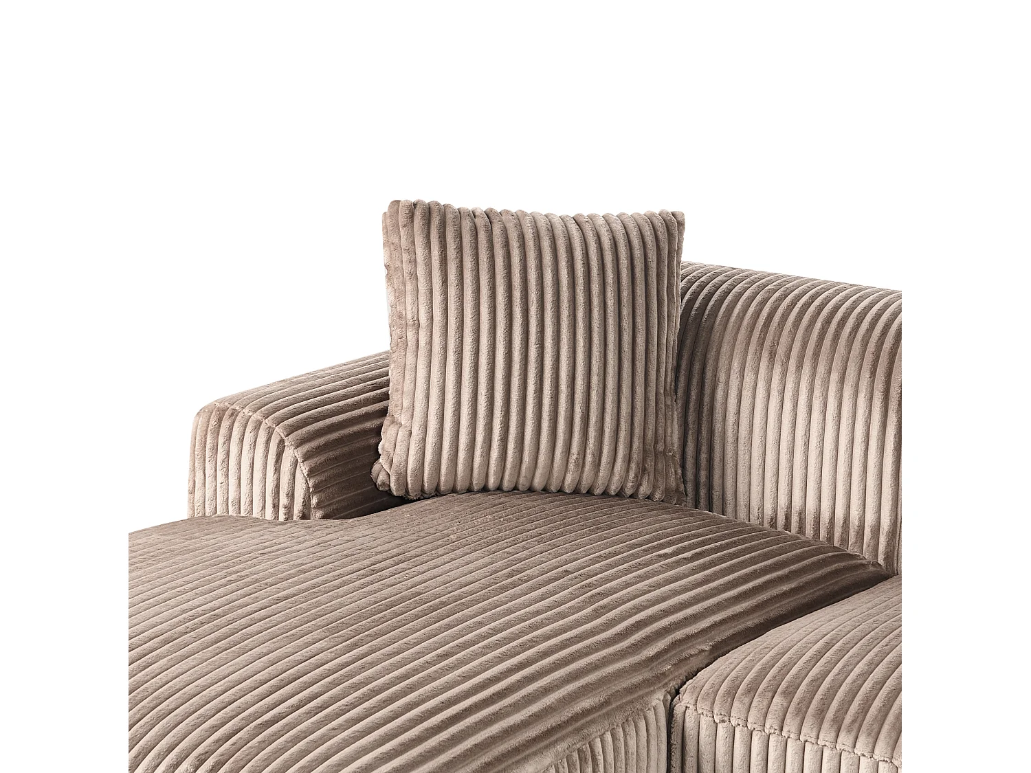 Ecksofa STENUM Cord Hellbraun rechtsseitig