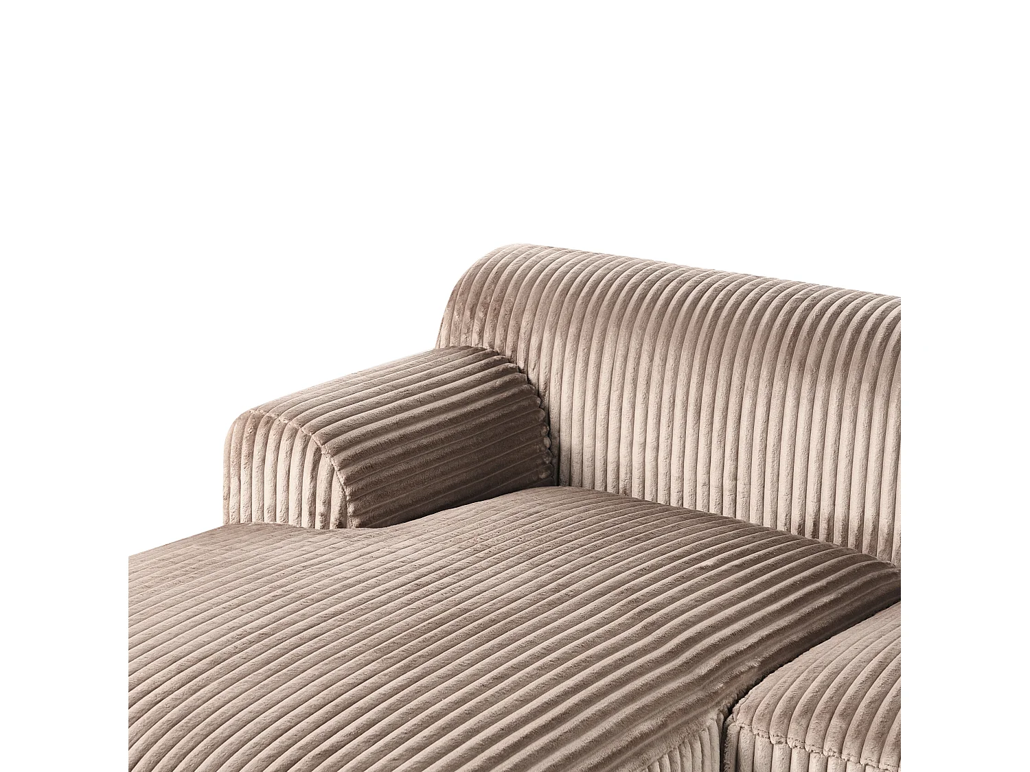 Ecksofa STENUM Cord Hellbraun rechtsseitig