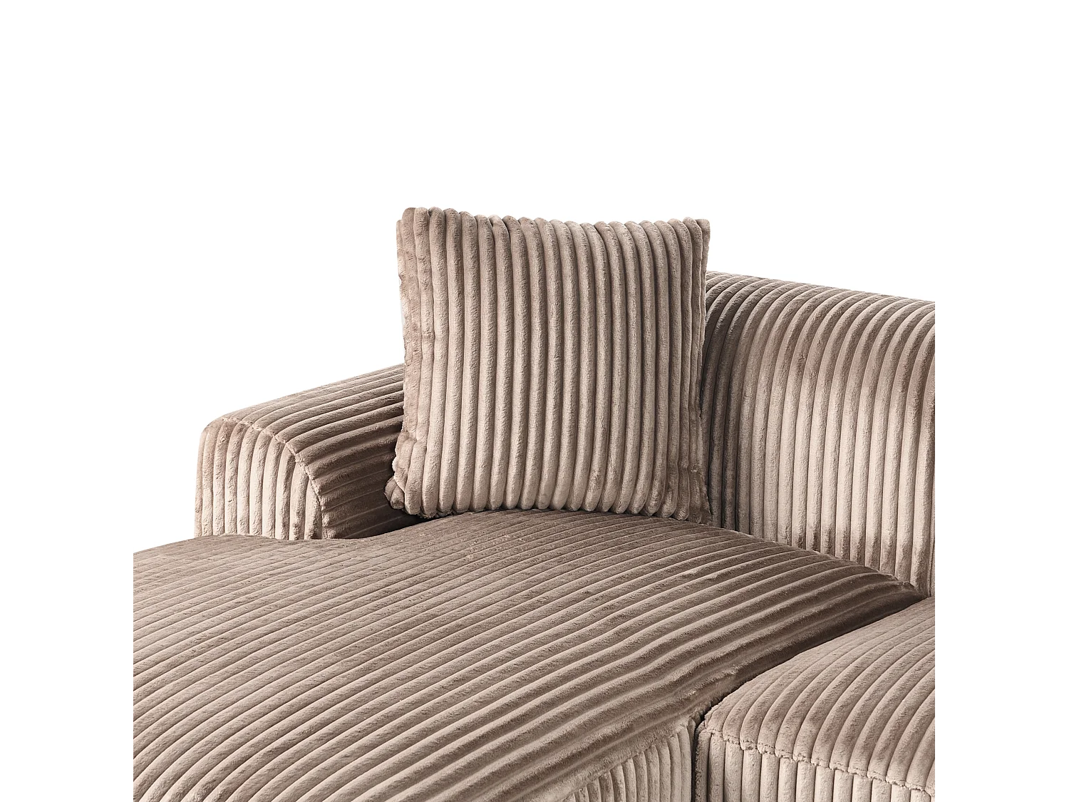 Canapé d\'Angle à gauche en Velours Côtelé 3 Places Marron Clair Stenum