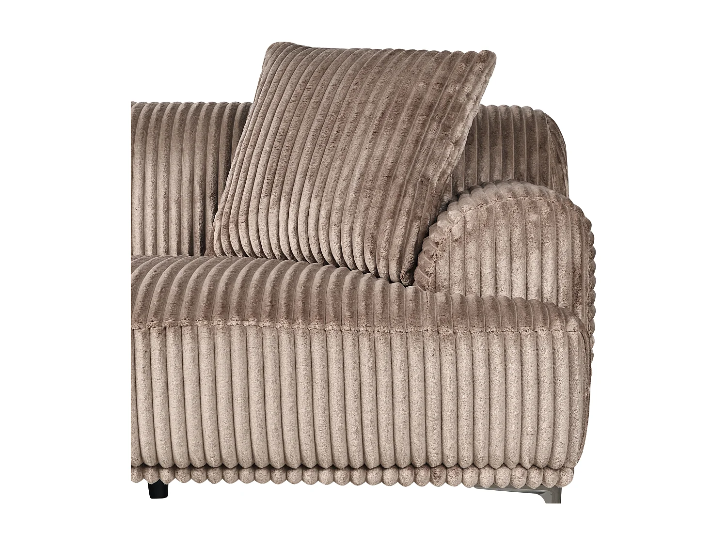 Canapé d'Angle à Droite en Velours Côtelé 3 Places Marron Clair Stenum