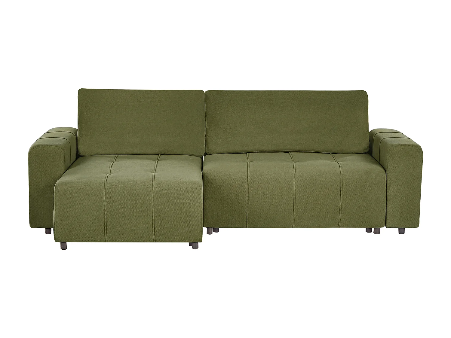 Sofá cama esquinero INNVIK Tela Verde 3 plazas Derecha