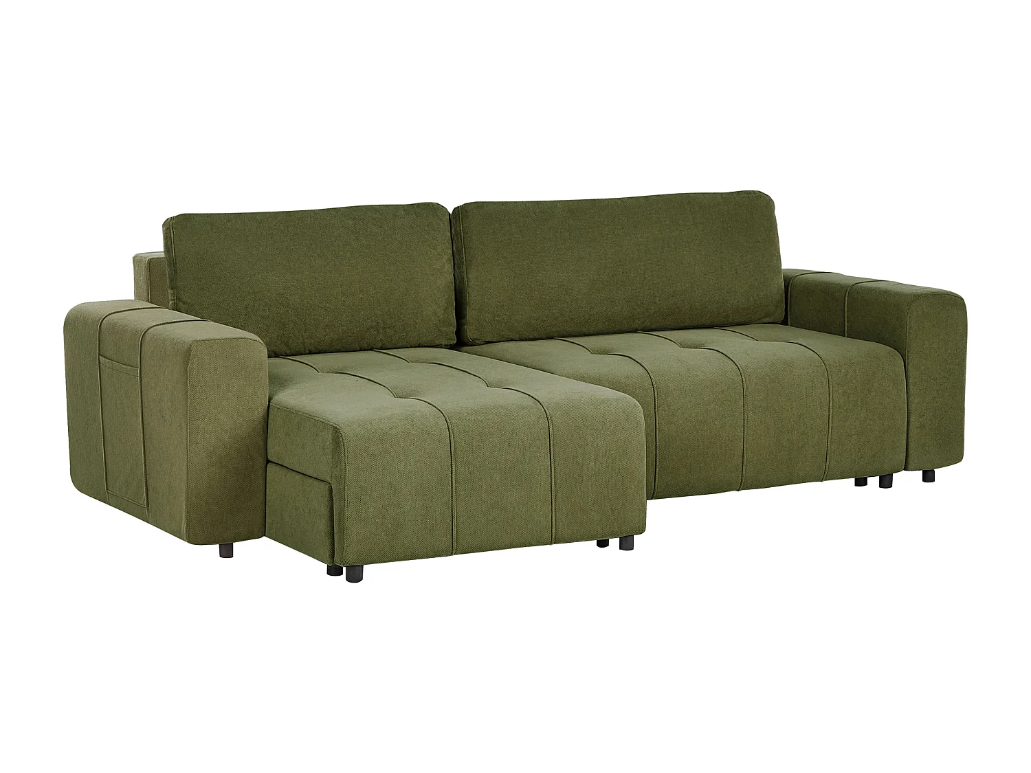 Sofá cama esquinero INNVIK Tela Verde 3 plazas Derecha