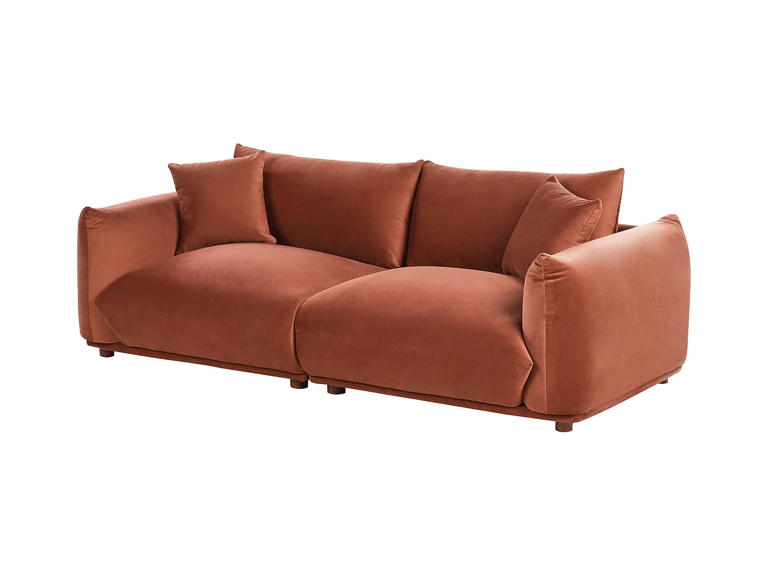 Sofa LUVOS Welur Złoty brąz dla 3 osób