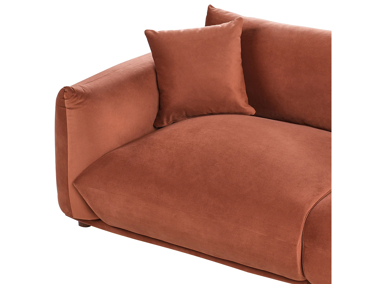 Sofa LUVOS Samtstoff Goldbraun 3-Sitzer
