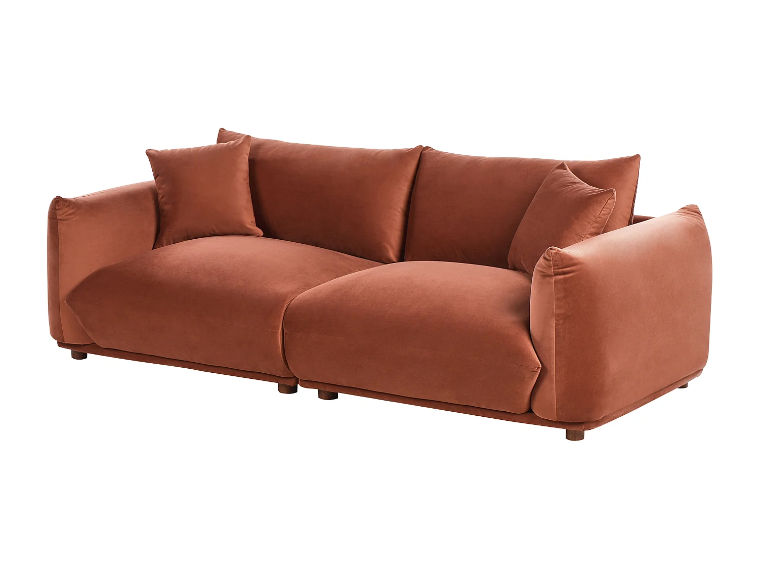 Sofa LUVOS Welur Złoty brąz dla 3 osób