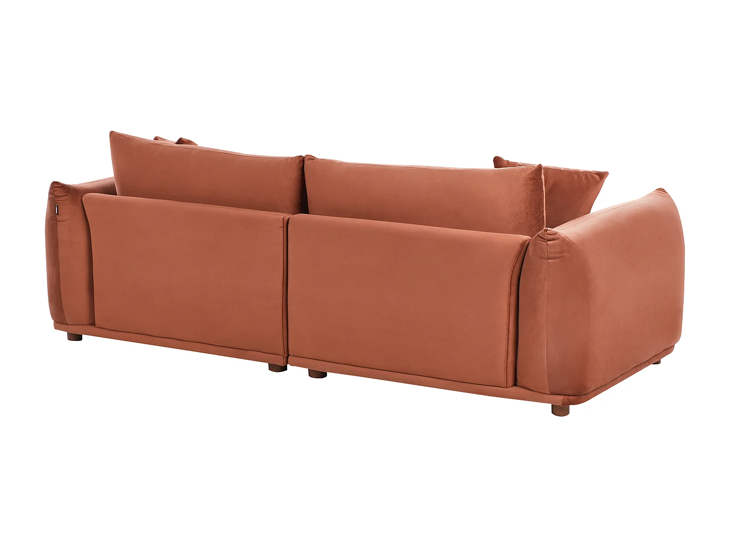 Sofa LUVOS Samtstoff Goldbraun 3-Sitzer