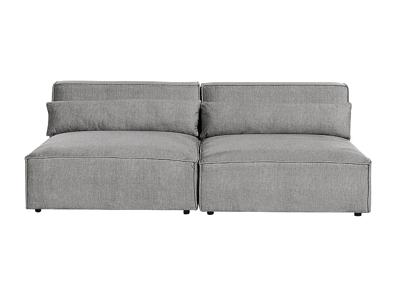 Modul 2-Sitzer Sofa ohne Armlehnen Stoff grau mit 2 Dekokissen Skandi Hellnar