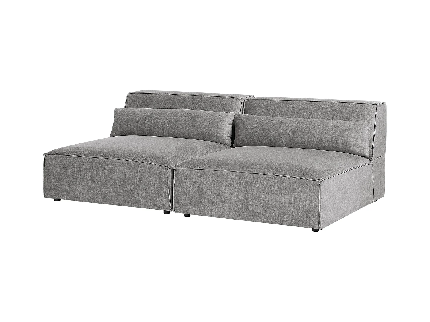 Canapé modulable 2 places HELLNAR Tissu Gris