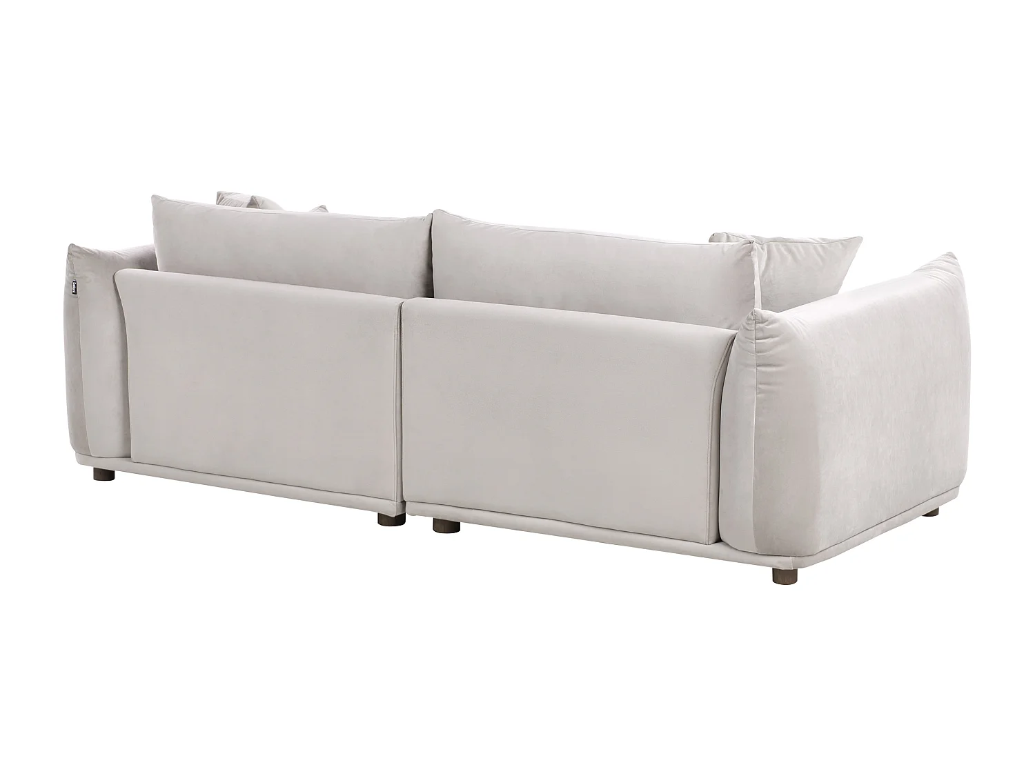 Sofa LUVOS Samtstoff Taupe 3-Sitzer