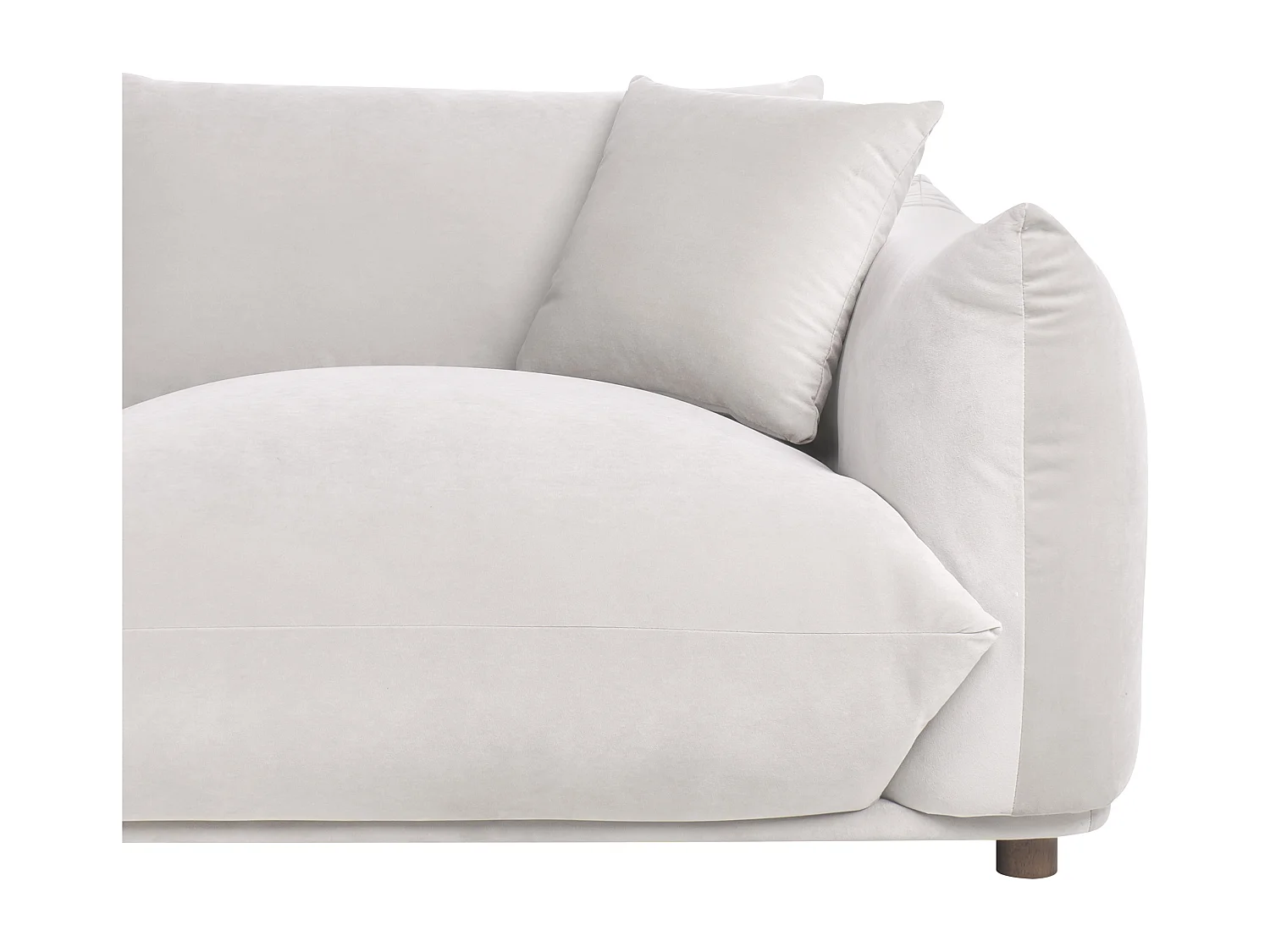 Sofa LUVOS Samtstoff Taupe 3-Sitzer