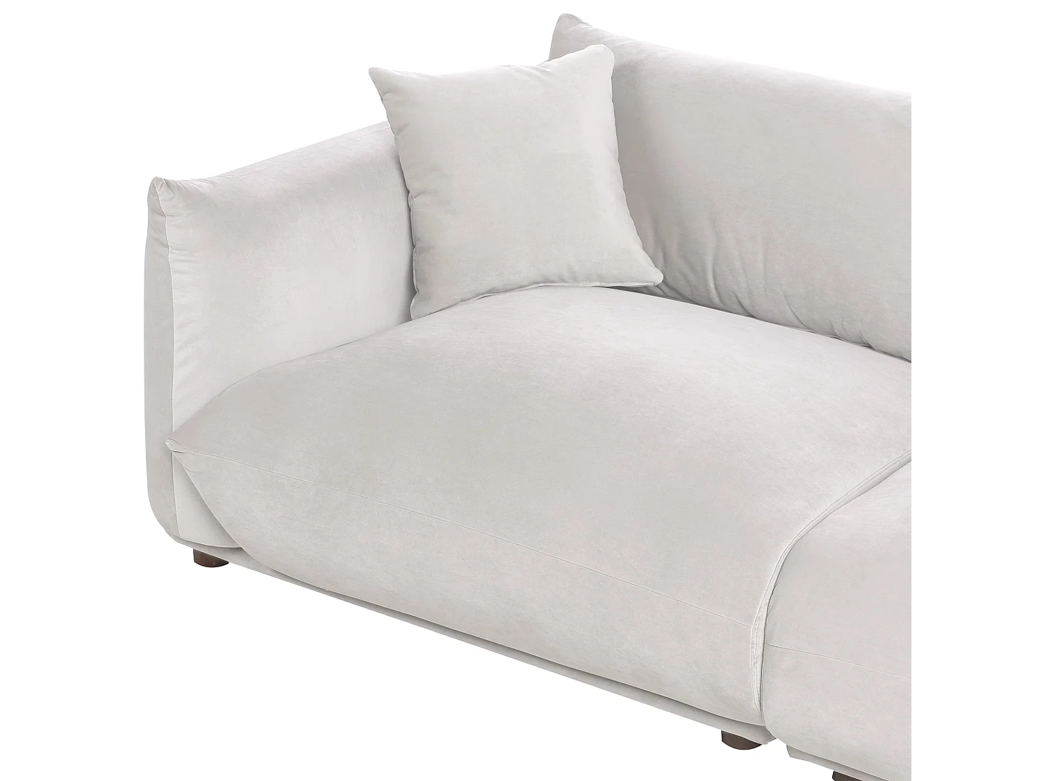 Sofa LUVOS Samtstoff Taupe 3-Sitzer