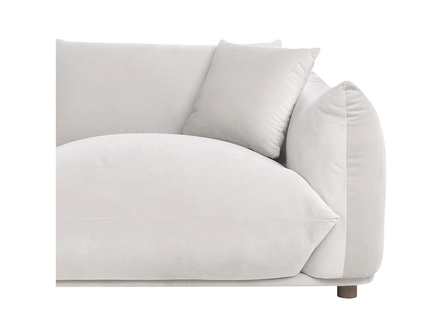 Sofa LUVOS Samtstoff Taupe 3-Sitzer
