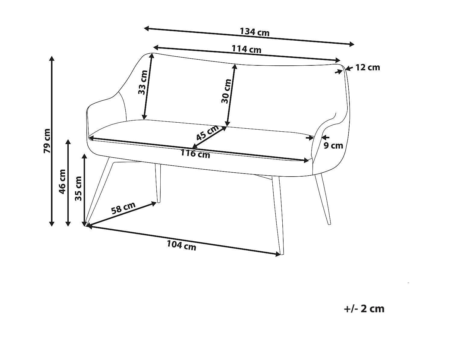 Bank ARENDAL Stof Beige 2-zitter
