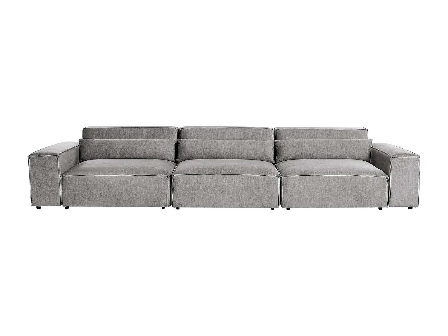 Canapé modulable 3 places HELLNAR Tissu Gris