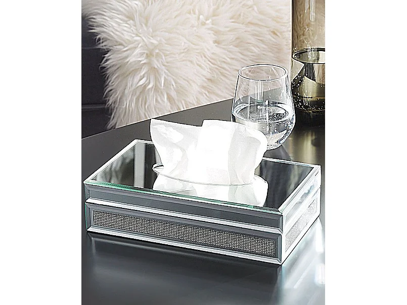 Tissue Box CHARLY Glass Silver