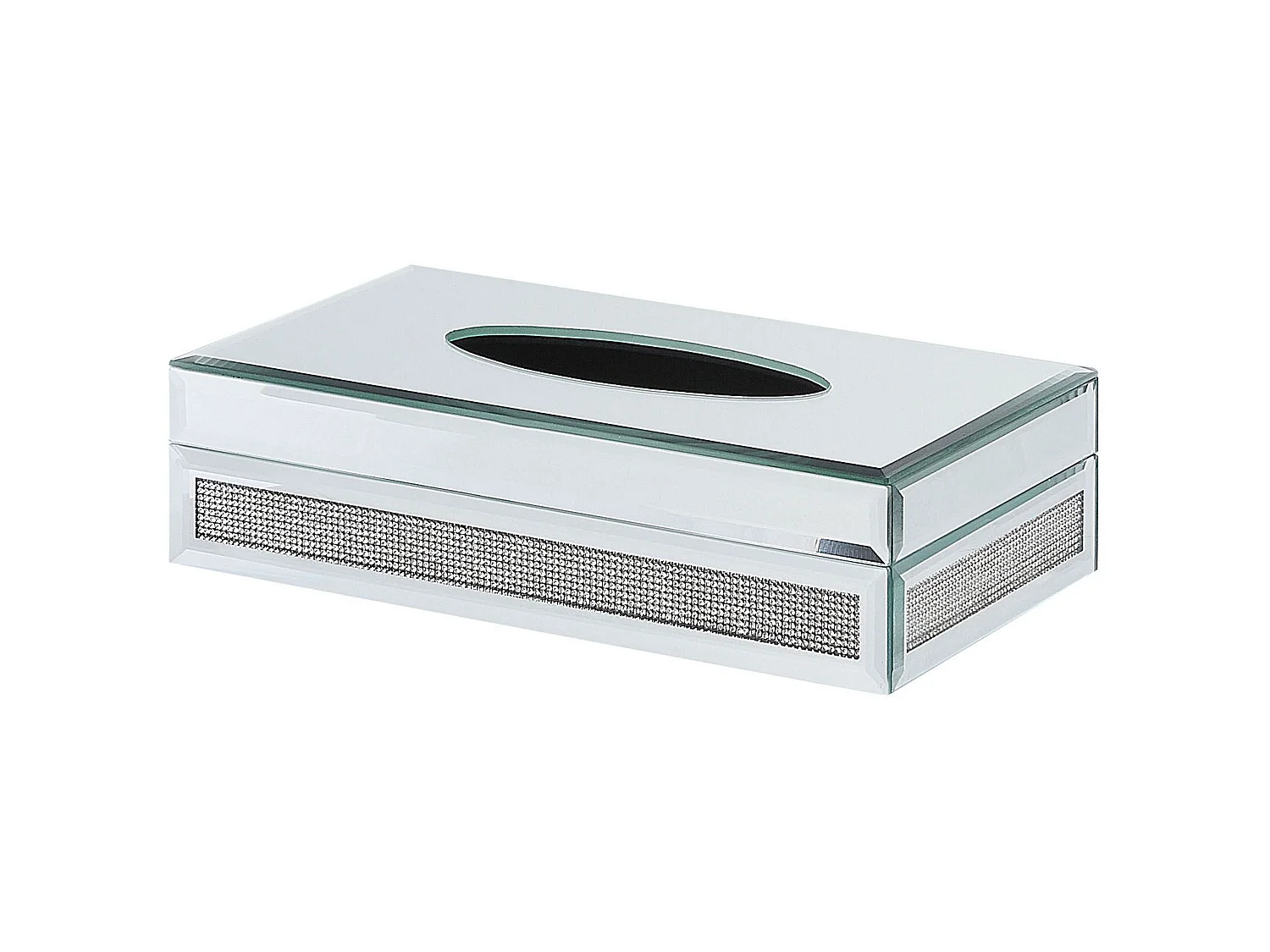 Tissue Box CHARLY Glass Silver