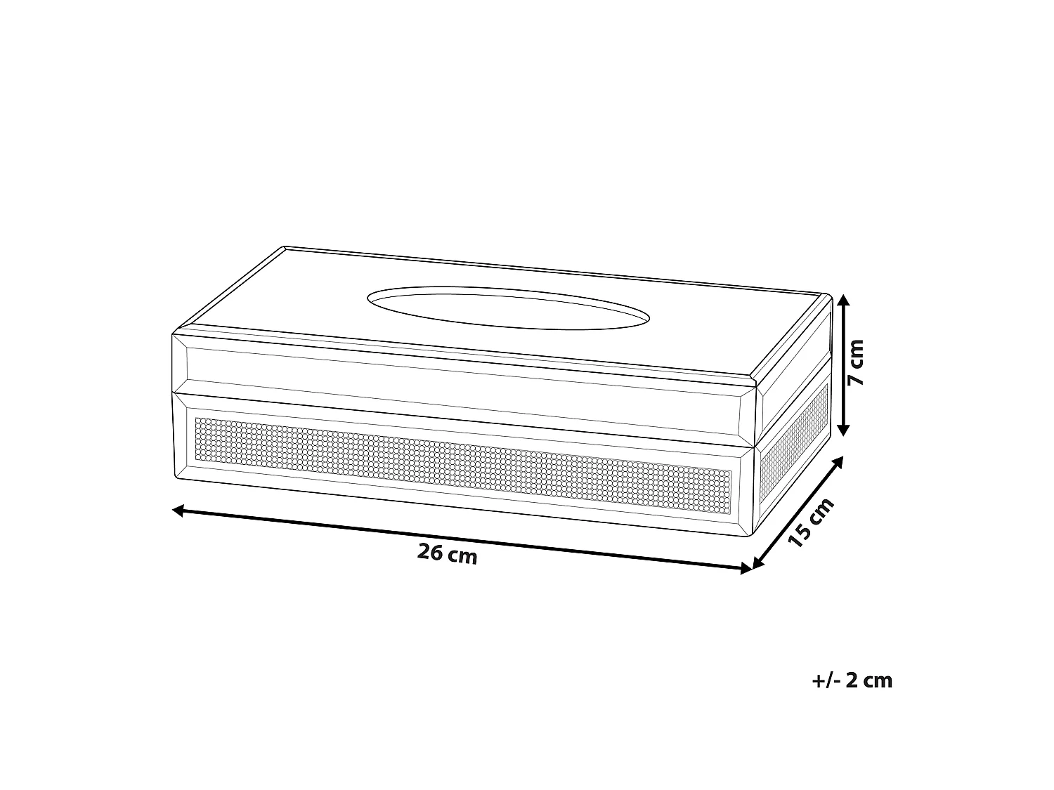 Tissue Box CHARLY Glass Silver