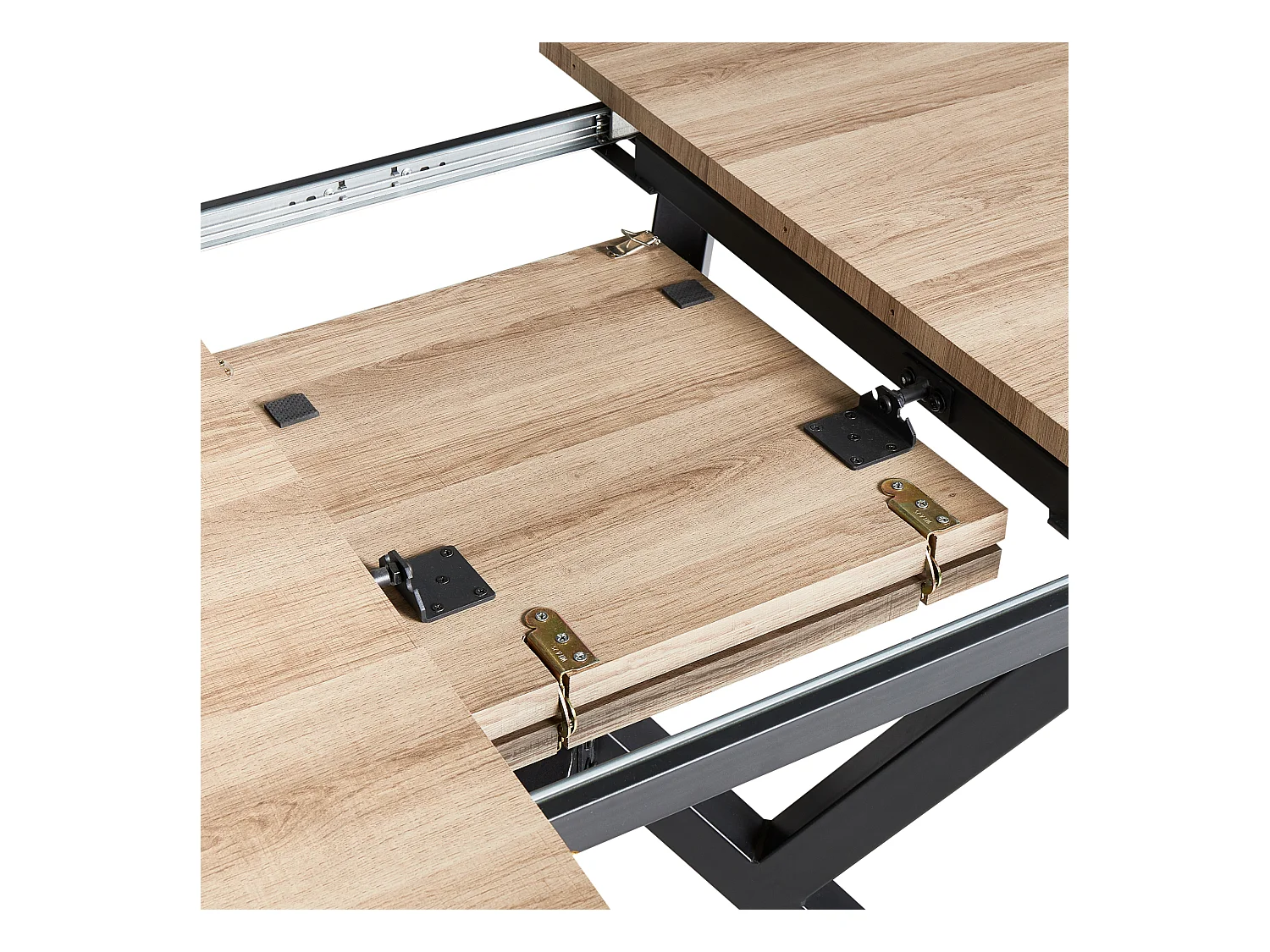 Table de salle à manger extensible ANSELL Marron clair 160/200 cm 90 cm