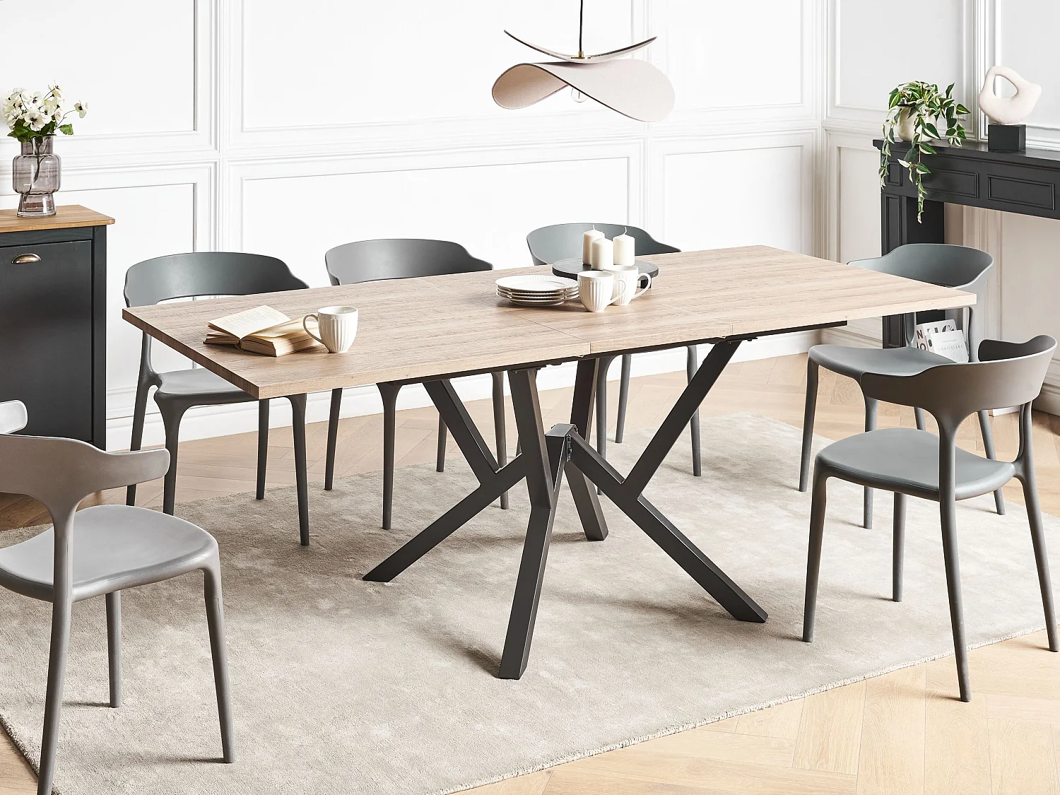 Ausziehbarer Esstisch ANSELL Hellbraun 160/200 cm 90 cm