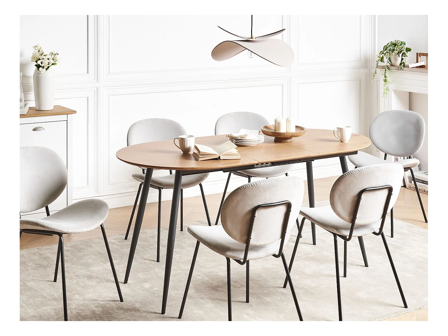 Mesa de jantar extensível CLAVET Castanho claro 120/160 cm 80 cm