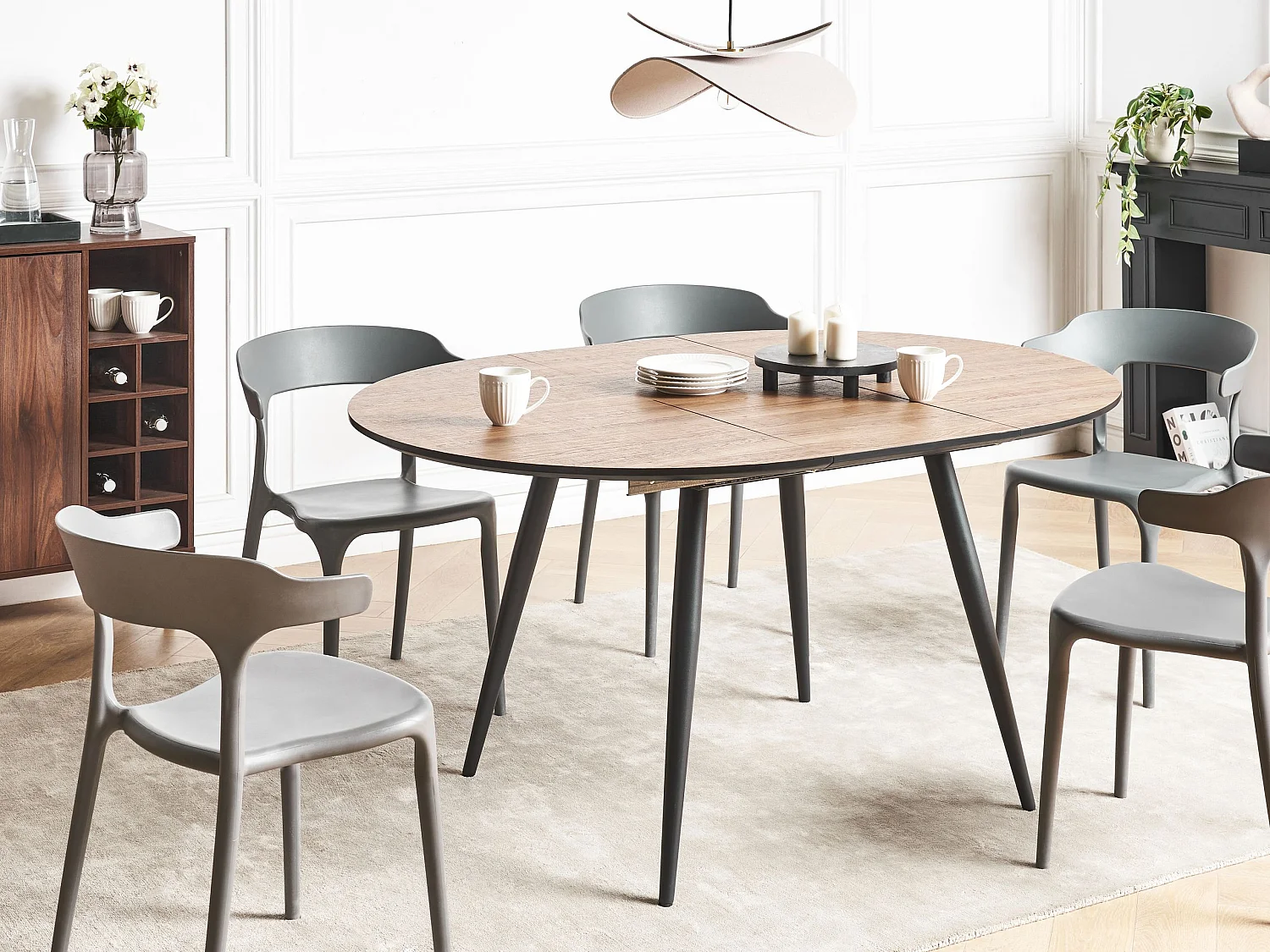 Ausziehbarer Esstisch SENIAC Braun 110/150 cm 112 cm