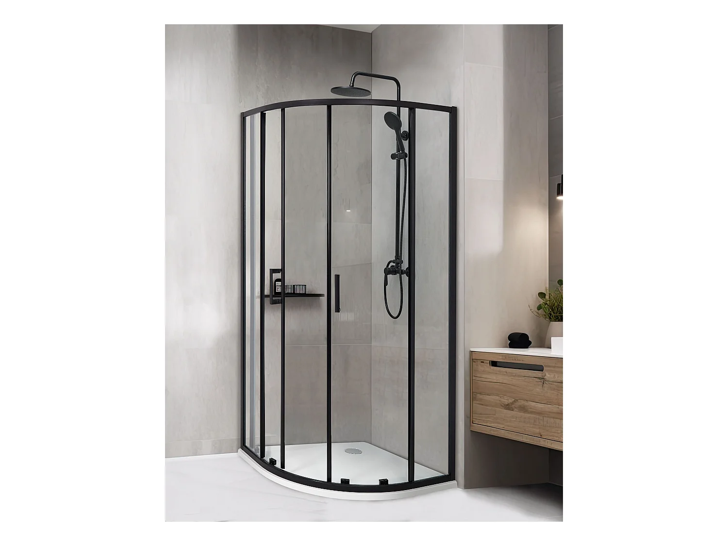 Cabine de douche JUKATAN 90 x 90 x 185 cm Noir