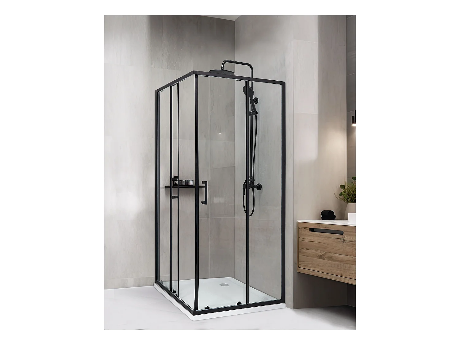 Cabine de douche TELA 80 x 80 x 185 cm Noir