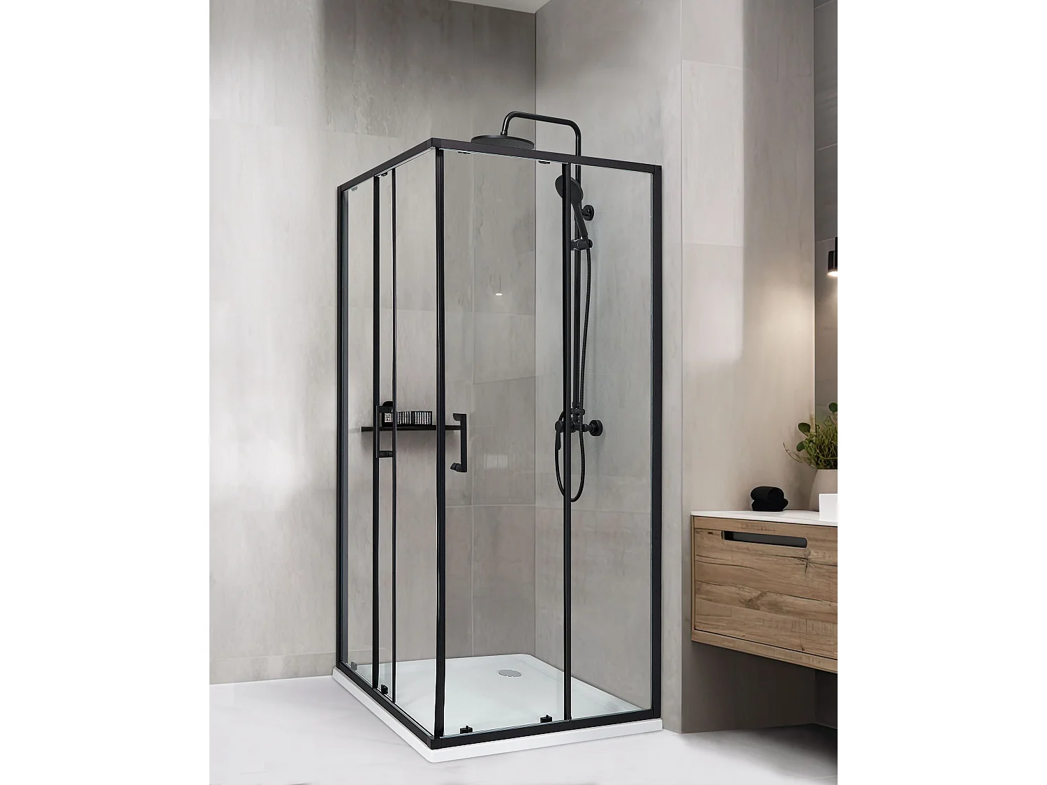 Cabine de douche TELA 80 x 80 x 185 cm Noir