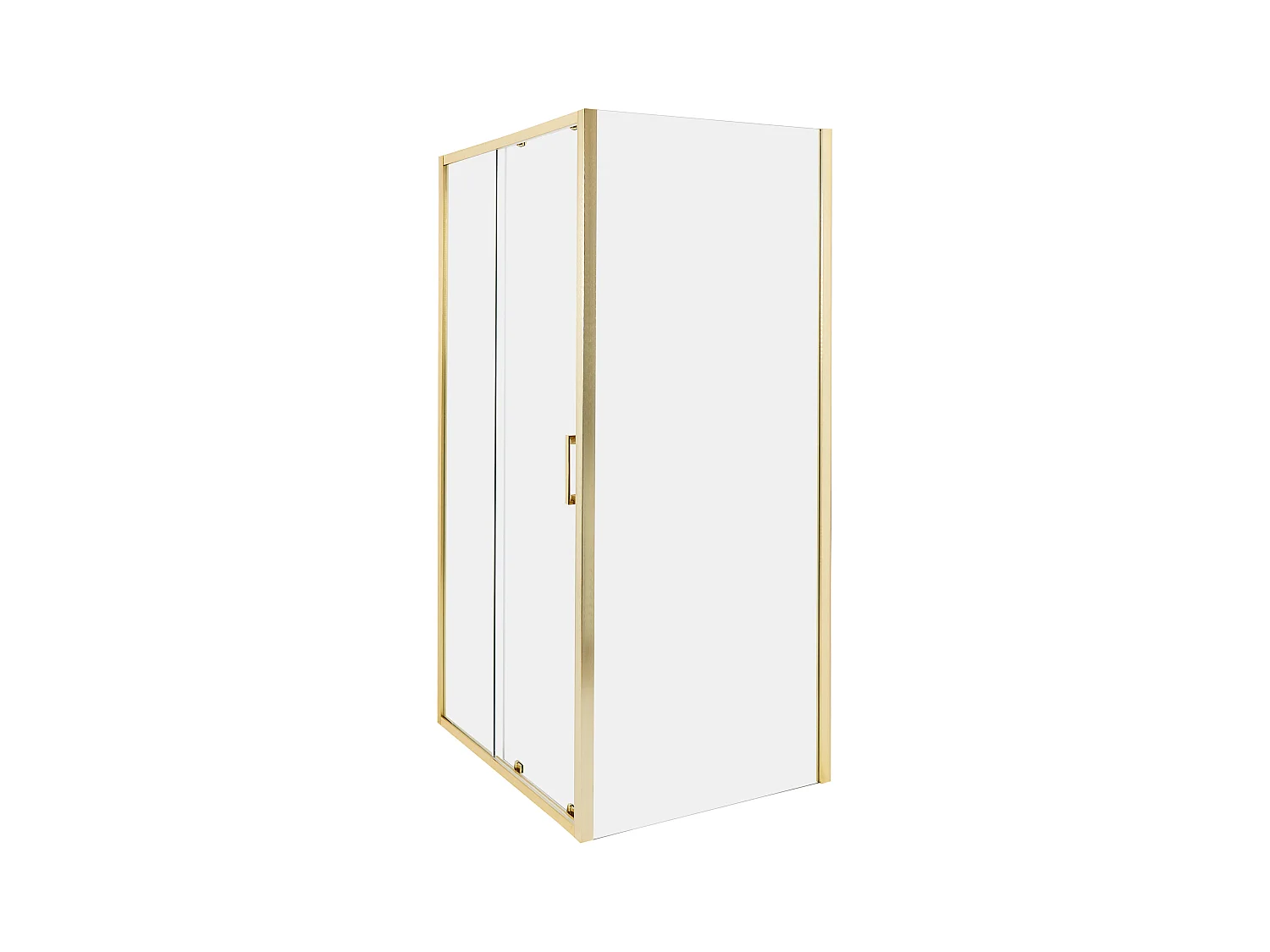 Duschkabine aus Sicherheitsglas mit Schiebetür 80x100x185cm gold Yoro