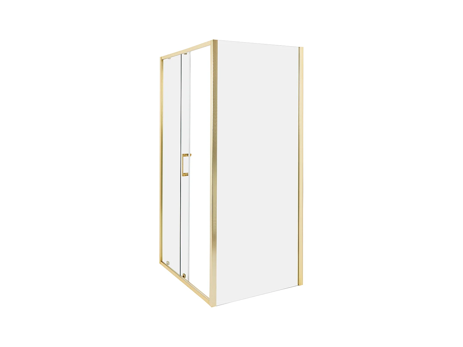 Duschkabine aus Sicherheitsglas mit Schiebetür 80x100x185cm gold Yoro