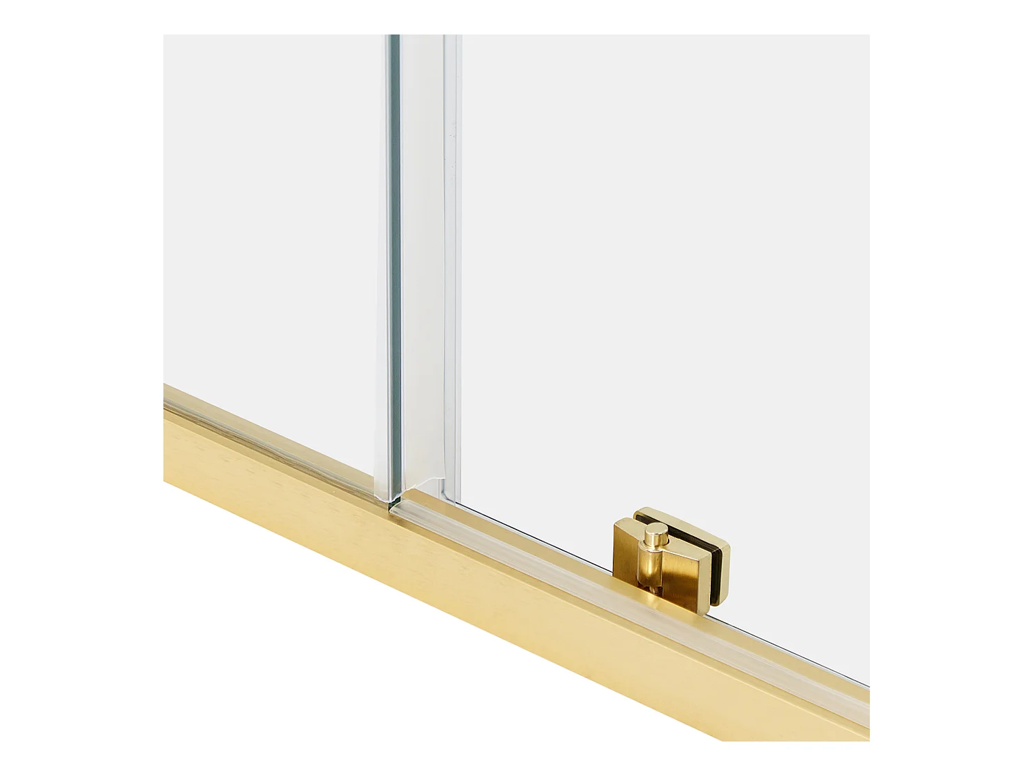 Duschkabine aus Sicherheitsglas mit Schiebetür 80x100x185cm gold Yoro