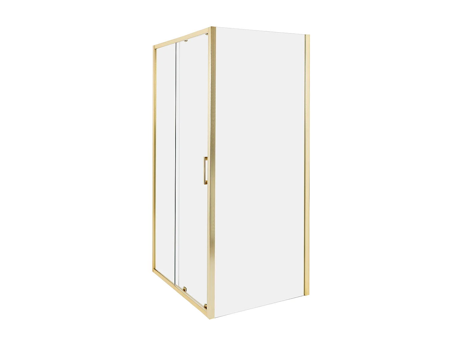 Duschkabine aus Sicherheitsglas mit Schiebetür 80x100x185cm gold Yoro