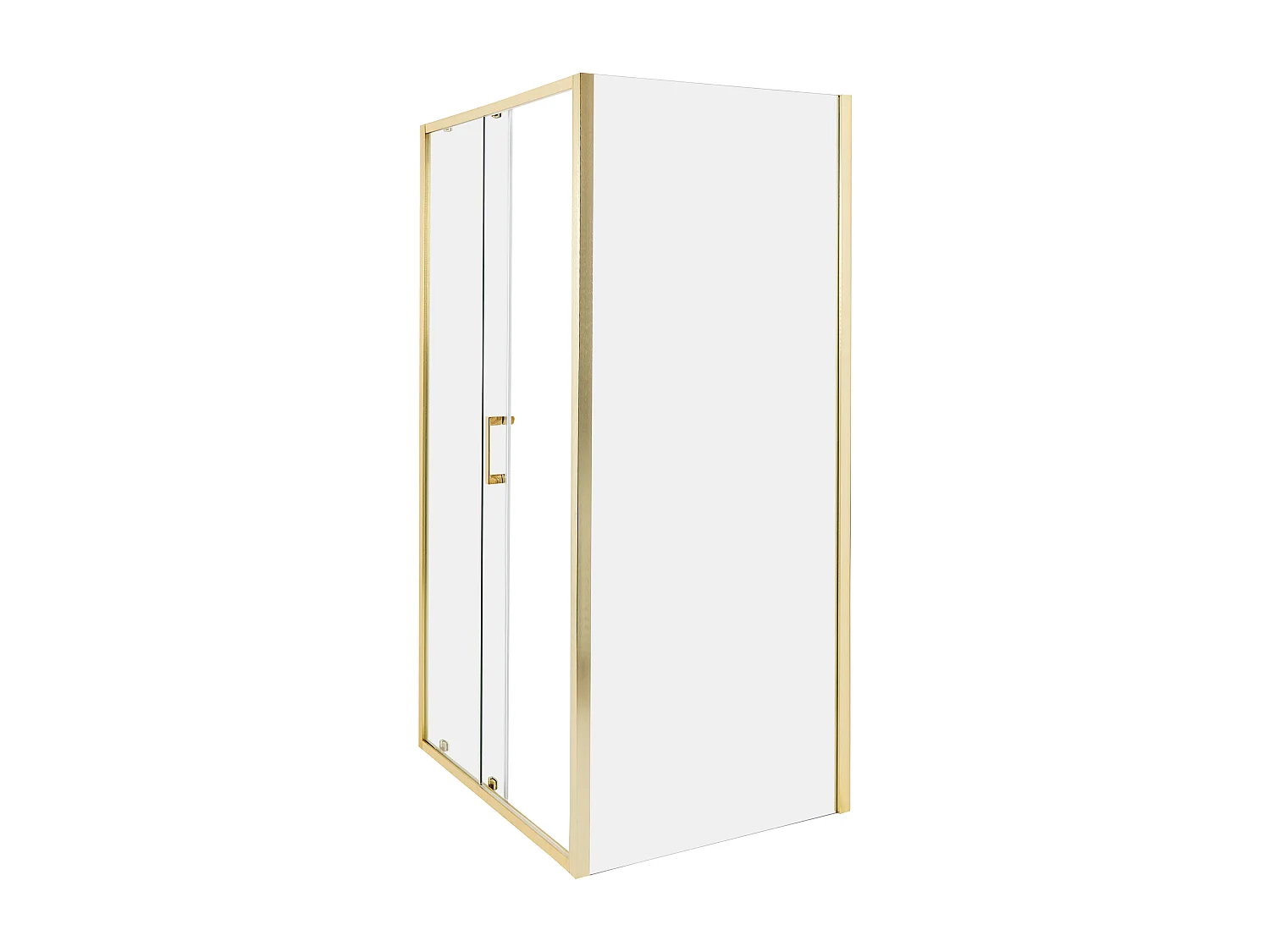 Duschkabine aus Sicherheitsglas mit Schiebetür 80x100x185cm gold Yoro