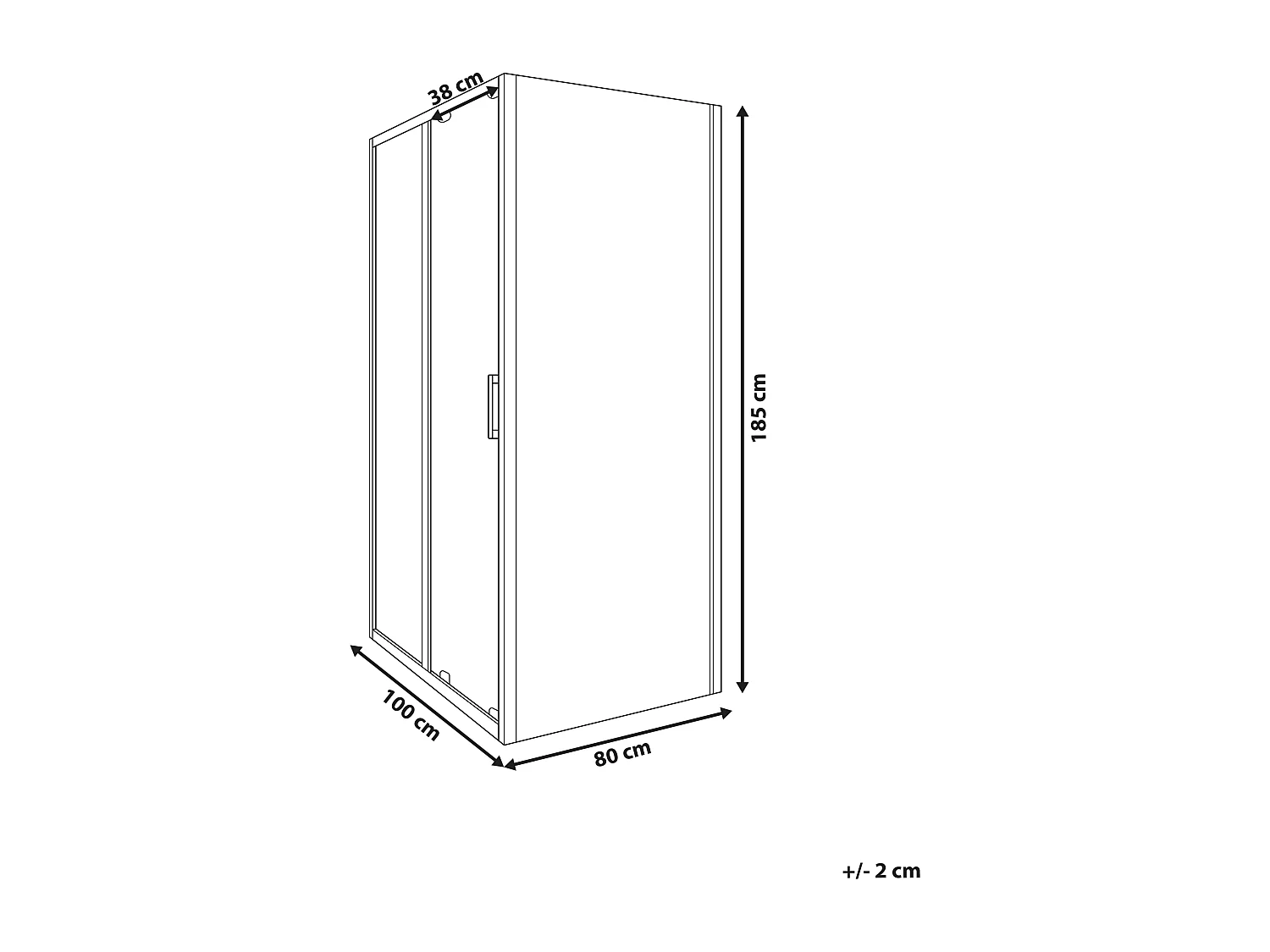Cabine de douche YORO 80 x 100 x 185 cm Doré