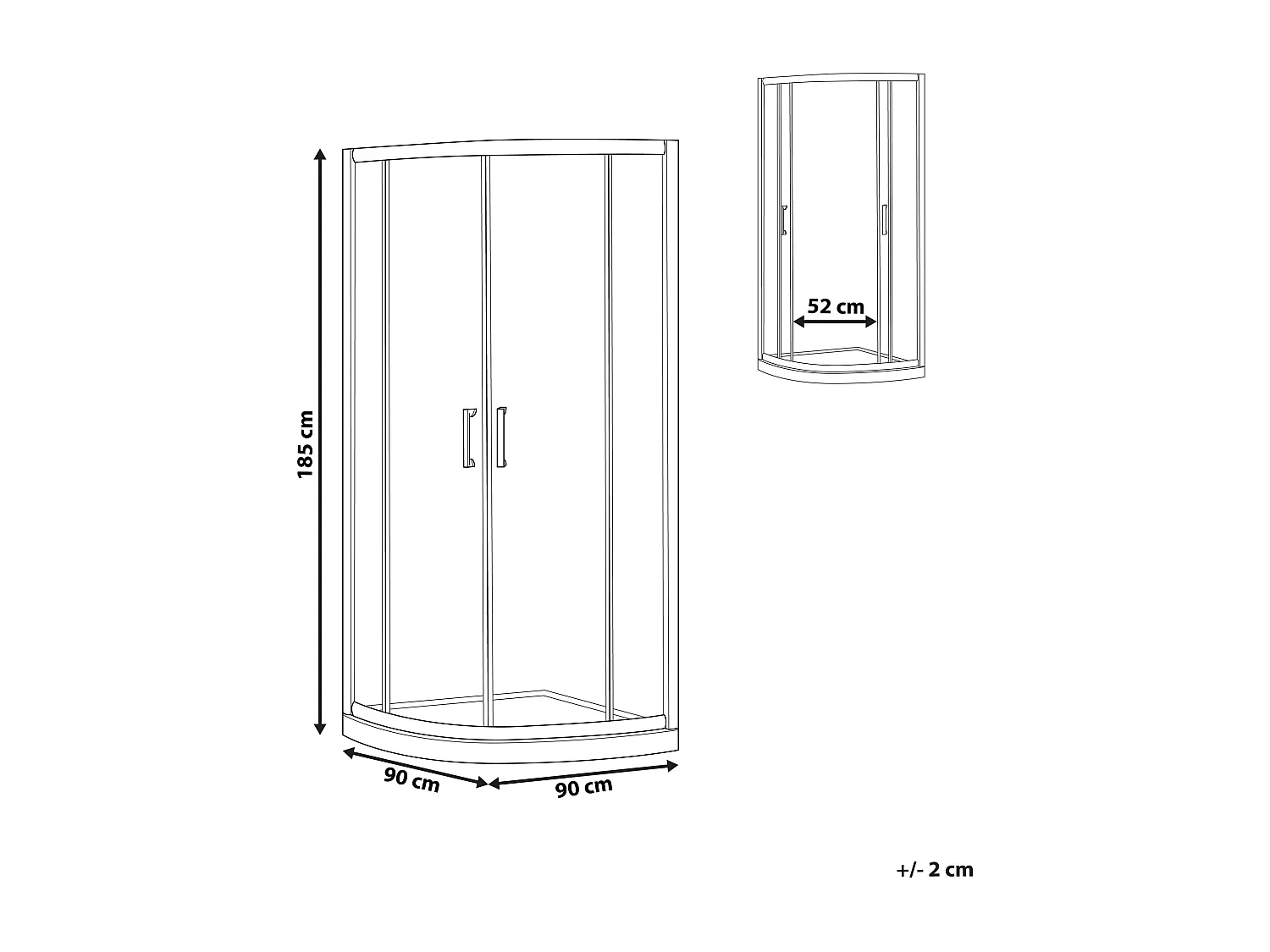 Kabina prysznicowa JUKATAN 90 x 90 x 185 cm Złoty