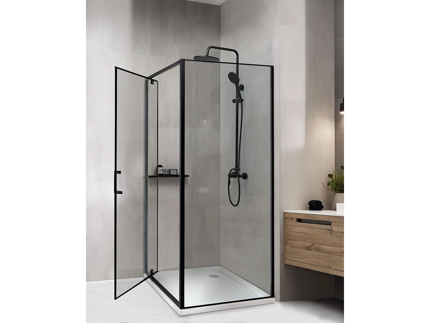 Cabina doccia DARLI 80 x 80 x 185 cm Nero
